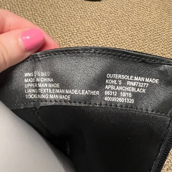 Women's Apt 9 Black Tall Boots Size 9.5 NWOT - Picture 4 of 6